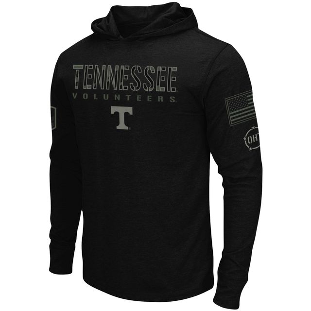 Colosseum Black Tennessee Volunteers OHT Military Appreciation Hoodie T-shirt à manches longues pour homme