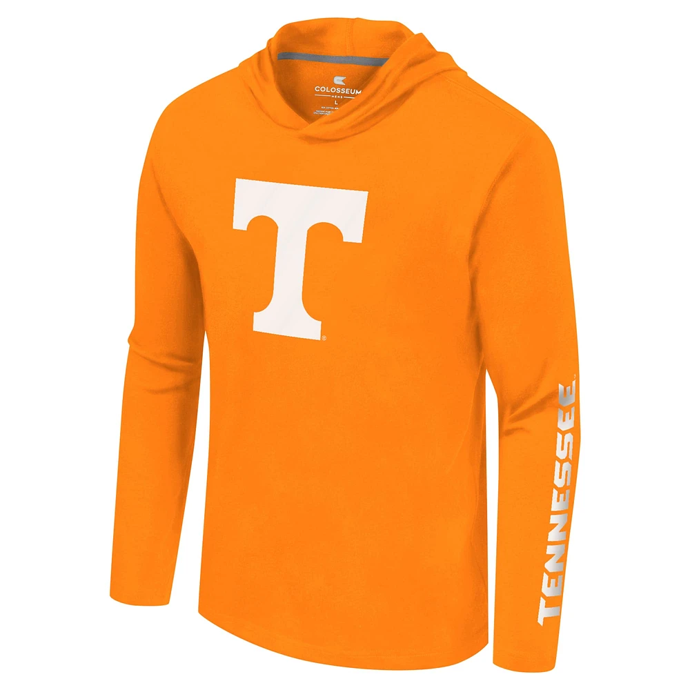 Men's Colosseum Tennessee Orange Volunteers Logo Lockup Active Blend Long Sleeve  T-Shirt Hoodie