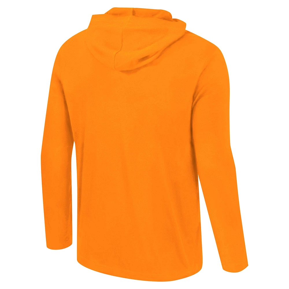 Men's Colosseum Tennessee Orange Volunteers Logo Lockup Active Blend Long Sleeve  T-Shirt Hoodie