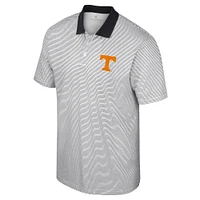 Men's Colosseum White/Black Tennessee Volunteers Print Stripe Polo