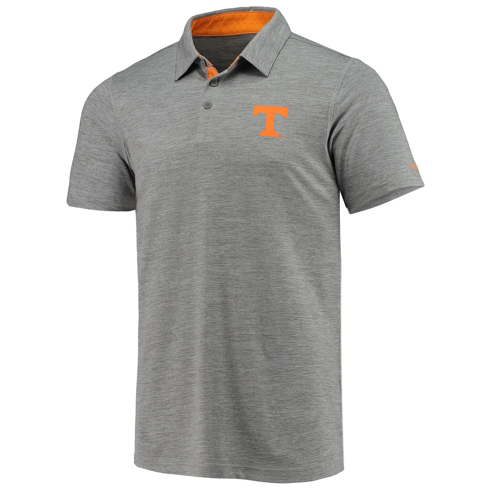 Men's Columbia Gray Tennessee Volunteers Tech Trail Omni-Shade Polo