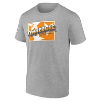 T-shirt de fan des volontaires du Tennessee Fanatics Heather Grey pour hommes