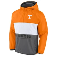 Men's Fanatics Tenn Orange/Heather Gray Tennessee Volunteers Victory On Raglan Quarter-Zip Hoodie