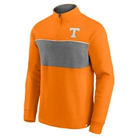 Men's Fanatics Tennessee Orange/Heathered Gray Volunteers Primary Logo Quarter-Zip Jacket