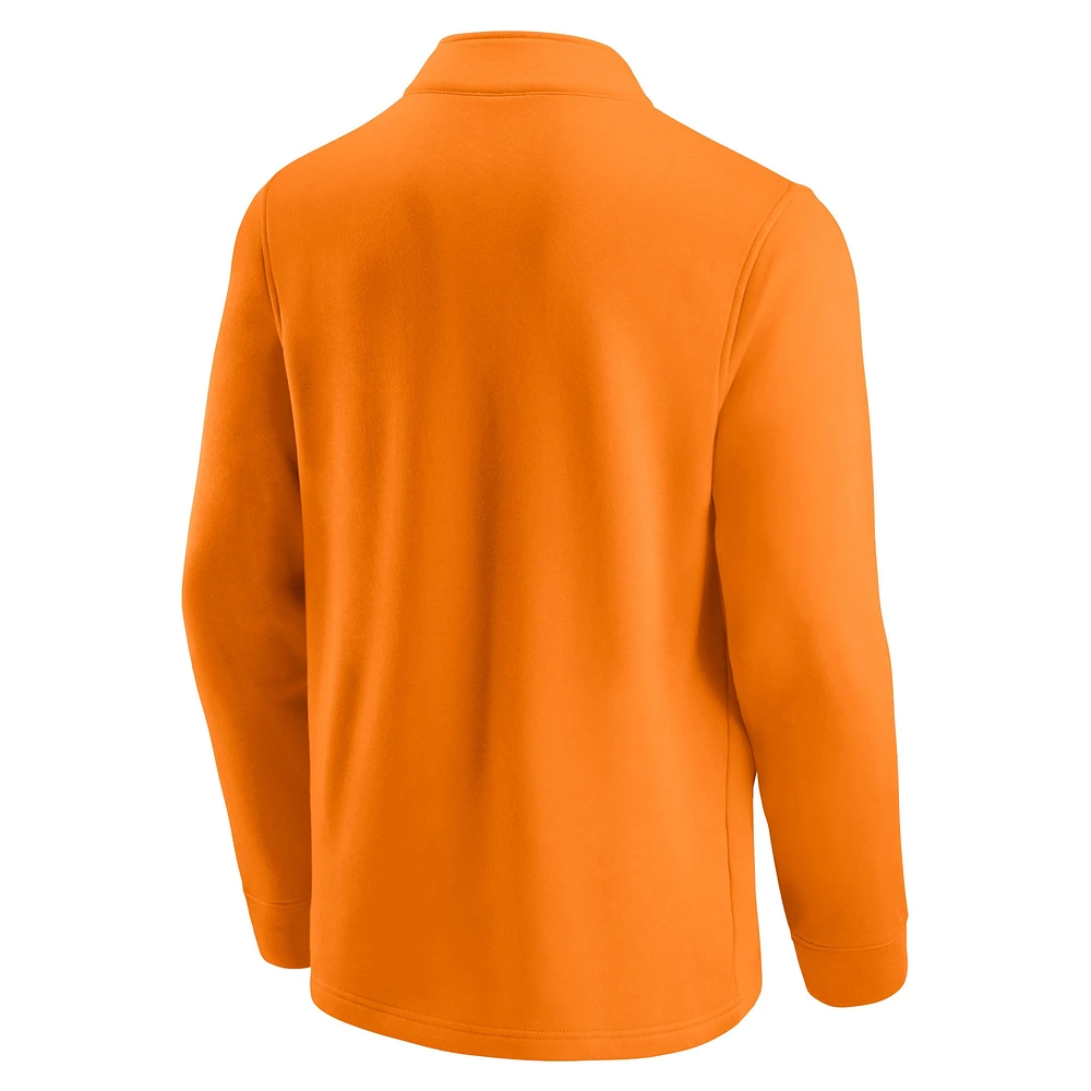 Men's Fanatics Tennessee Orange/Heathered Gray Volunteers Primary Logo Quarter-Zip Jacket