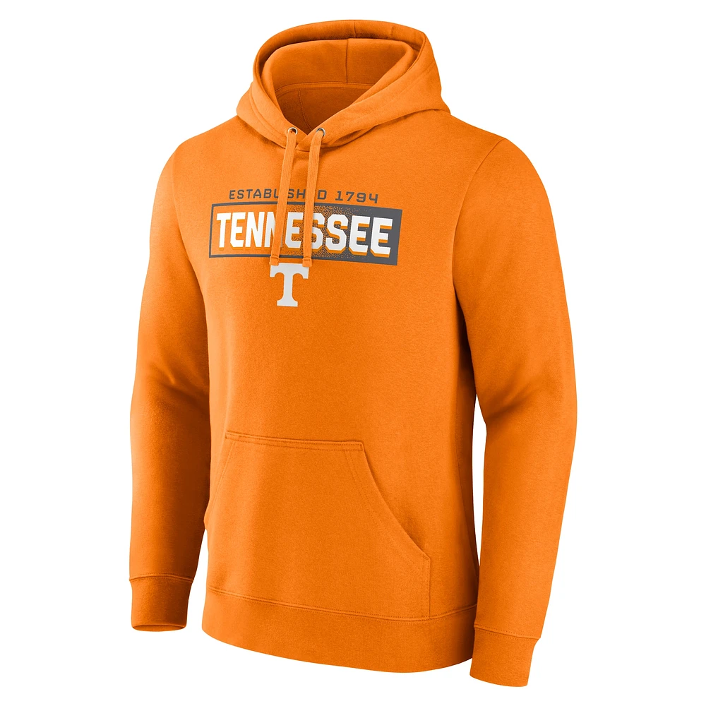 Sweat à capuche en polaire emblématique Down The Field pour homme Fanatics Tennessee Orange Volunteers