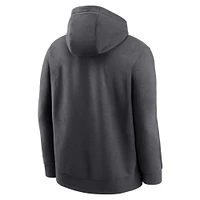Men's Nike Anthracite Tennessee Volunteers Football Stack Club Fleece Pullover Hoodie