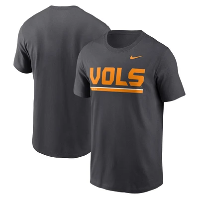 T-shirt avec logo alternatif Nike Anthracite Tennessee Volunteers Primetime pour homme