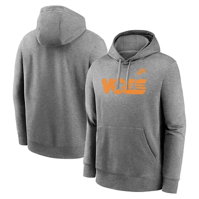 Sweat à capuche en polaire Nike Tennessee Volunteers Legacy Logo Club pour homme, gris chiné