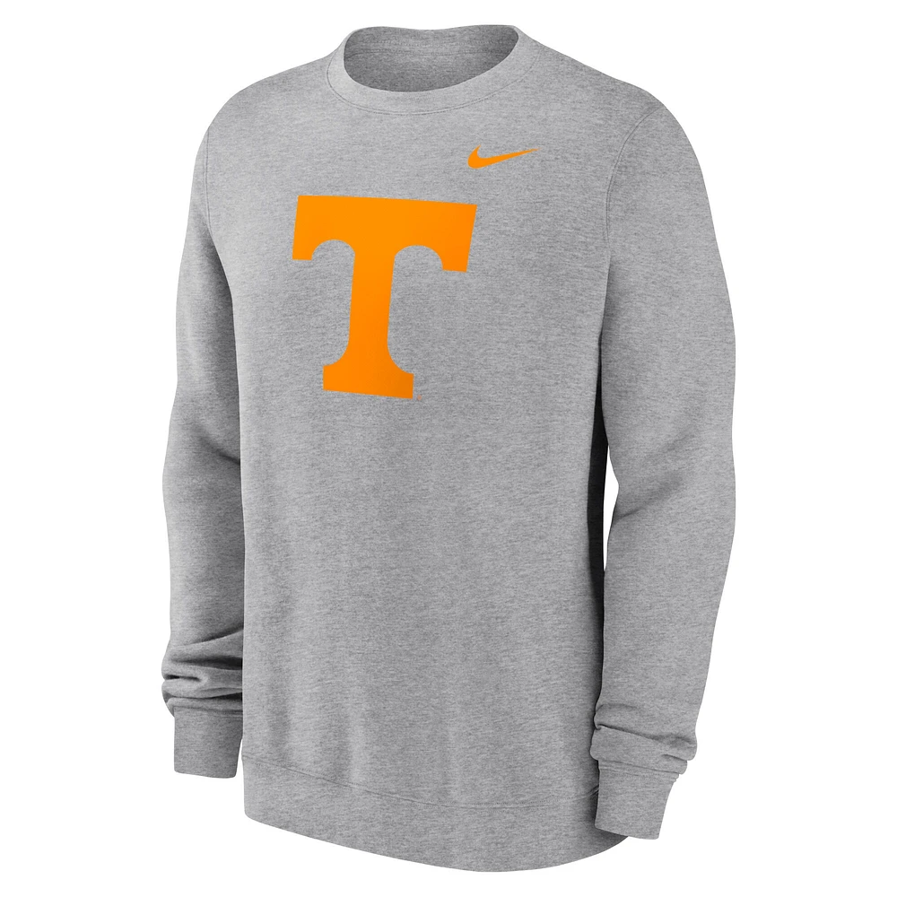 Men's Nike Heather Gray Tennessee Volunteers Primetime Fleece Pullover Sweatshirt