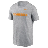 T-shirt Nike pour hommes, gris chiné, Tennessee Volunteers, Primetime Wordmark