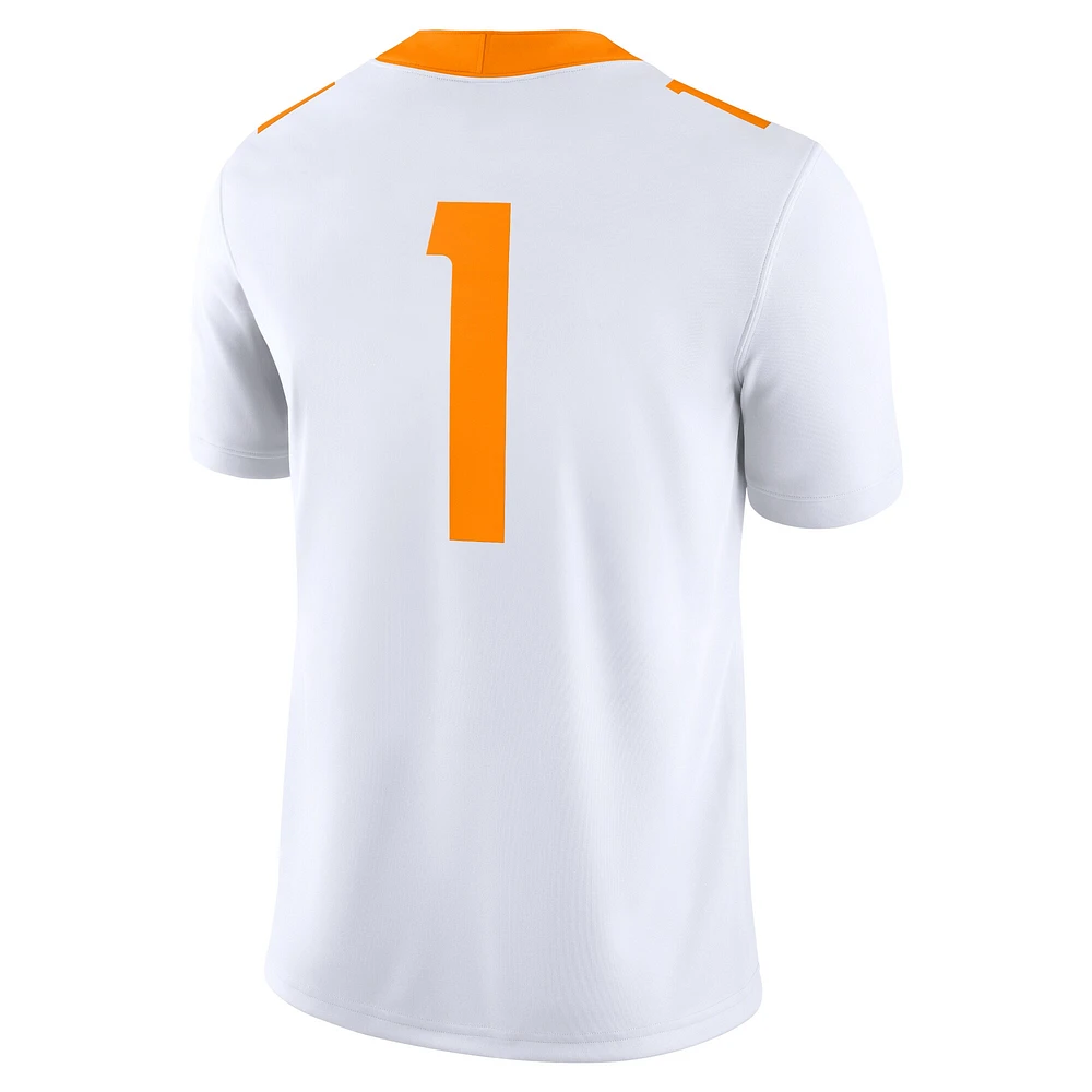 Men's Nike #1 White Tennessee Volunteers Game Jersey