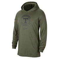 T-shirt à capuche manches longues Nike Olive Tennessee Volunteers Military Pack pour homme