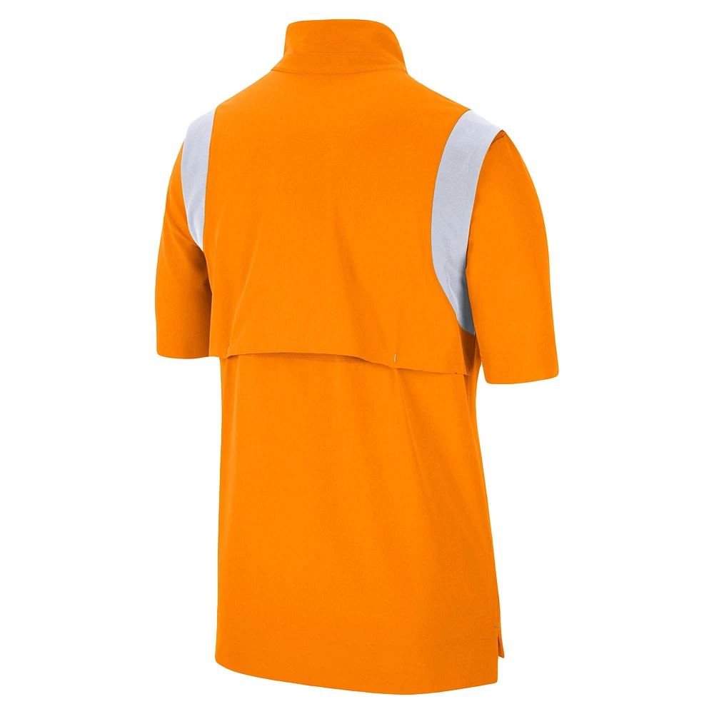 Men's Nike Tennessee Orange Volunteers Coach Short Sleeve Quarter-Zip Jacket