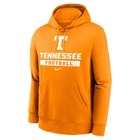 Men's Nike Tennessee Orange Volunteers Football Stack Club Fleece Pullover Hoodie