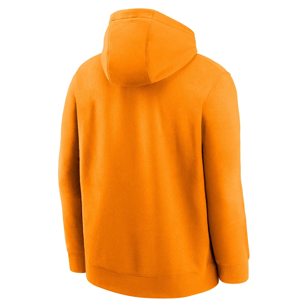 Men's Nike Tennessee Orange Volunteers Football Stack Club Fleece Pullover Hoodie