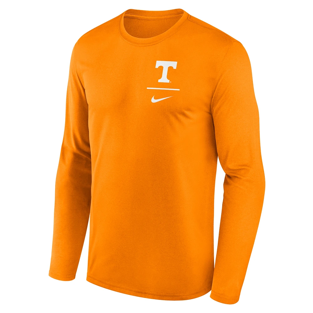 T-shirt à manches longues Nike Tennessee Orange Volunteers Primary Stack Legend pour homme