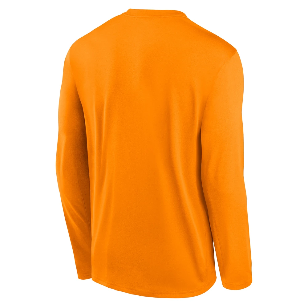 T-shirt à manches longues Nike Tennessee Orange Volunteers Primary Stack Legend pour homme