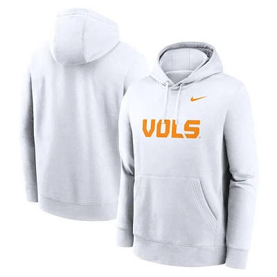 Sweat à capuche en polaire Nike blanc Tennessee Volunteers Primetime Alternate Logo Club pour homme