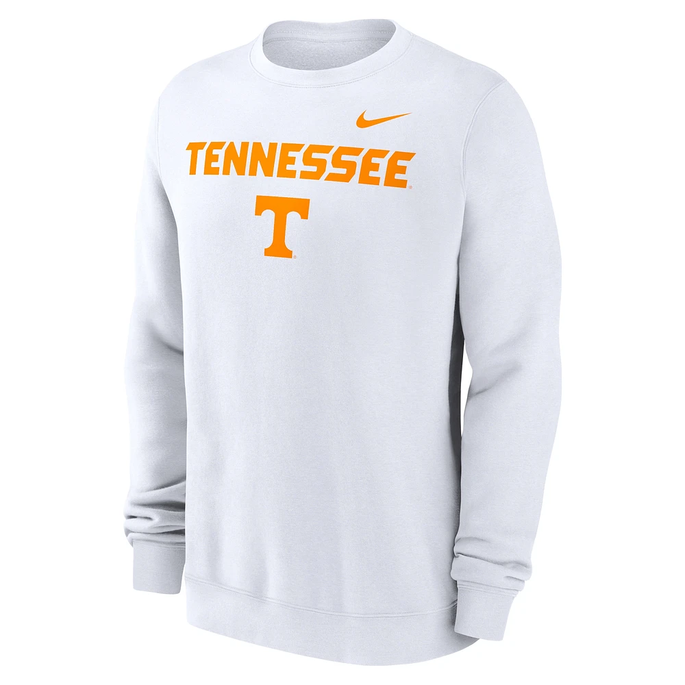 Men's Nike White Tennessee Volunteers Primetime Primary Stack Pullover Sweatshirt