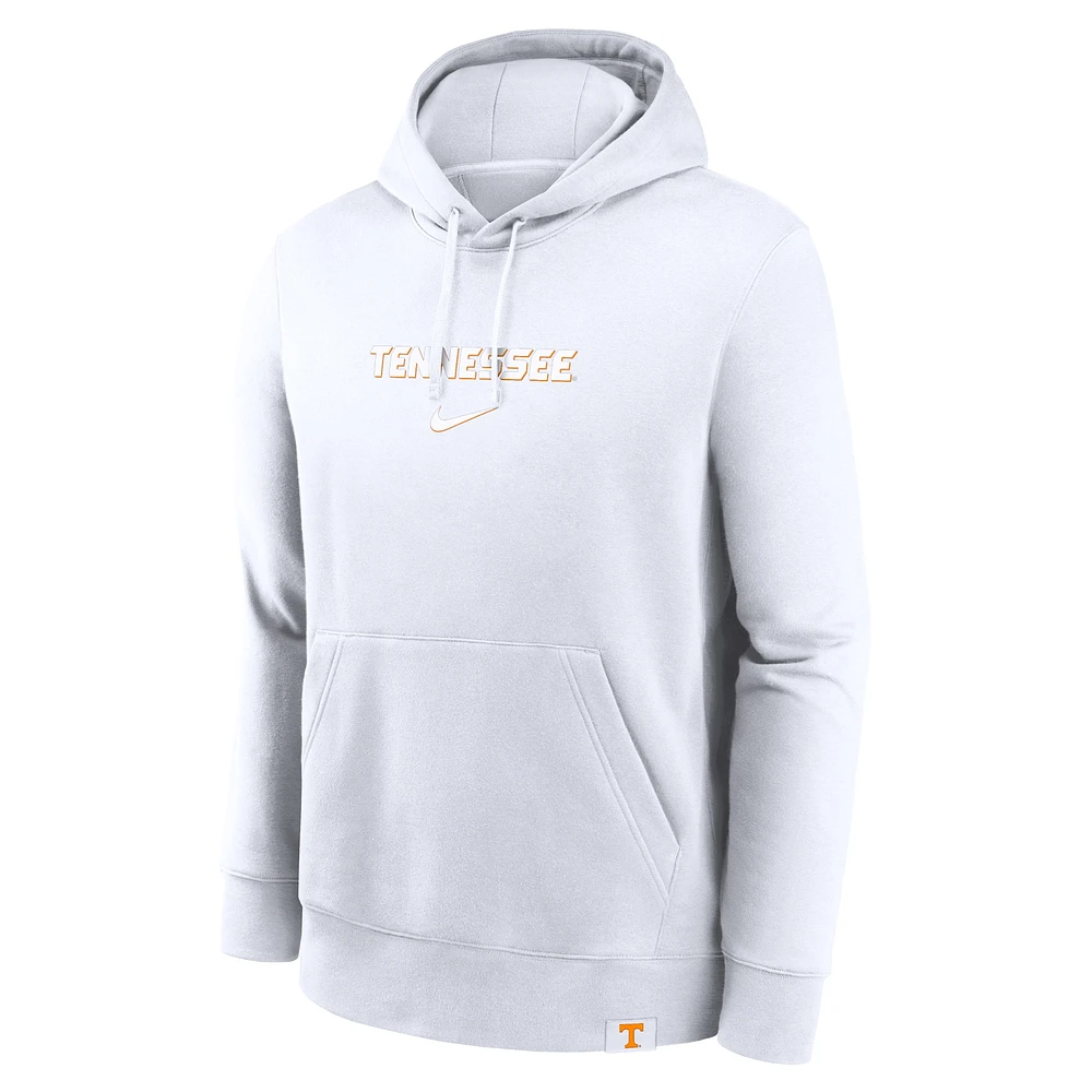 Sweat à capuche Nike Tennessee Volunteers Statement Wordmark Lockup pour homme, blanc