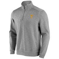 Men's Tommy Bahama Gray Tennessee Volunteers Tobago Bay Half-Zip Tri-Blend Top