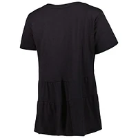 Women's Black Tennessee Volunteers Willow Ruffle-Bottom T-Shirt