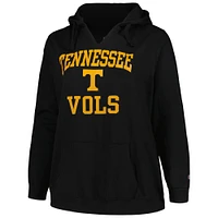 Women's Champion Black Tennessee Volunteers Plus Heart & Soul Notch Neck Pullover