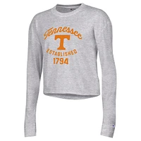Women's Champion Gray Tennessee Volunteers Boyfriend Cropped Long Sleeve T-Shirt