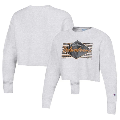 Sweat-shirt court à armure inversée Tennessee Volunteers Champion pour femme, gris chiné