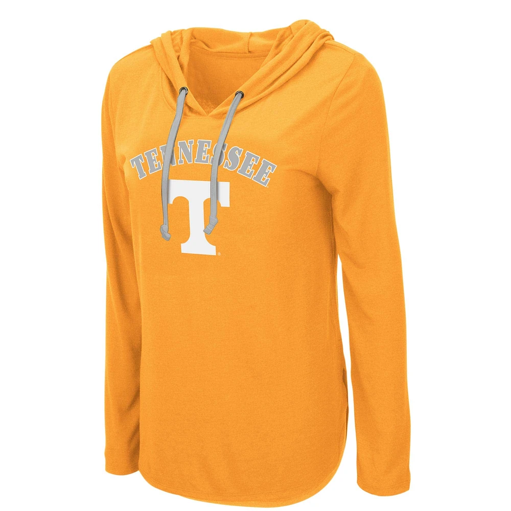 Women's Colosseum Tennessee Orange Volunteers My Lover Lightweight Hooded Long Sleeve T-Shirt