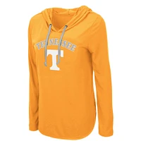 Women's Colosseum Tennessee Orange Volunteers My Lover Lightweight Hooded Long Sleeve T-Shirt