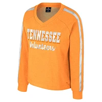 T-shirt à manches longues et col en V pour femme Colosseum Tennessee Orange Volunteers Treasures