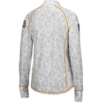 Women's Colosseum White Tennessee Volunteers OHT Military Appreciation Officer Arctic Camo Fitted Lightweight 1/4-Zip Jacket