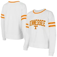 Women's Concepts Sport  White Tennessee Volunteers Borough French Terry Arch Over Long Sleeve T-Shirt