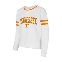Women's Concepts Sport  White Tennessee Volunteers Borough French Terry Arch Over Long Sleeve T-Shirt