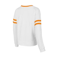 Women's Concepts Sport  White Tennessee Volunteers Borough French Terry Arch Over Long Sleeve T-Shirt