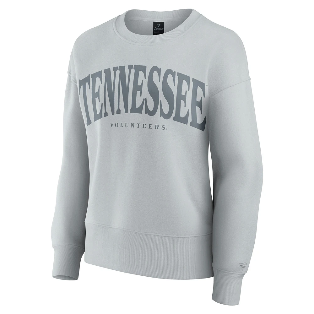 Women's Fanatics Gray Tennessee Volunteers Supersoft Flow Fleece Pullover Sweatshirt