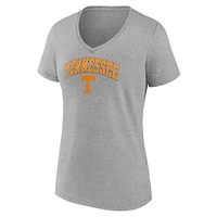 Women's Fanatics Heather Gray Tennessee Volunteers Campus V-Neck T-Shirt