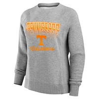 Women's Fanatics Heather Gray Tennessee Volunteers Training Camp Hit Hard Fleece Pullover Sweatshirt