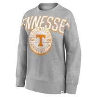 Women's Fanatics Heathered Gray Tennessee Volunteers Jump Distribution Pullover Sweatshirt