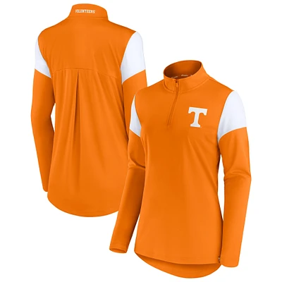 Haut zippé quart de tour Tennessee Volunteers Block Party pour femmes Fanatics Orange