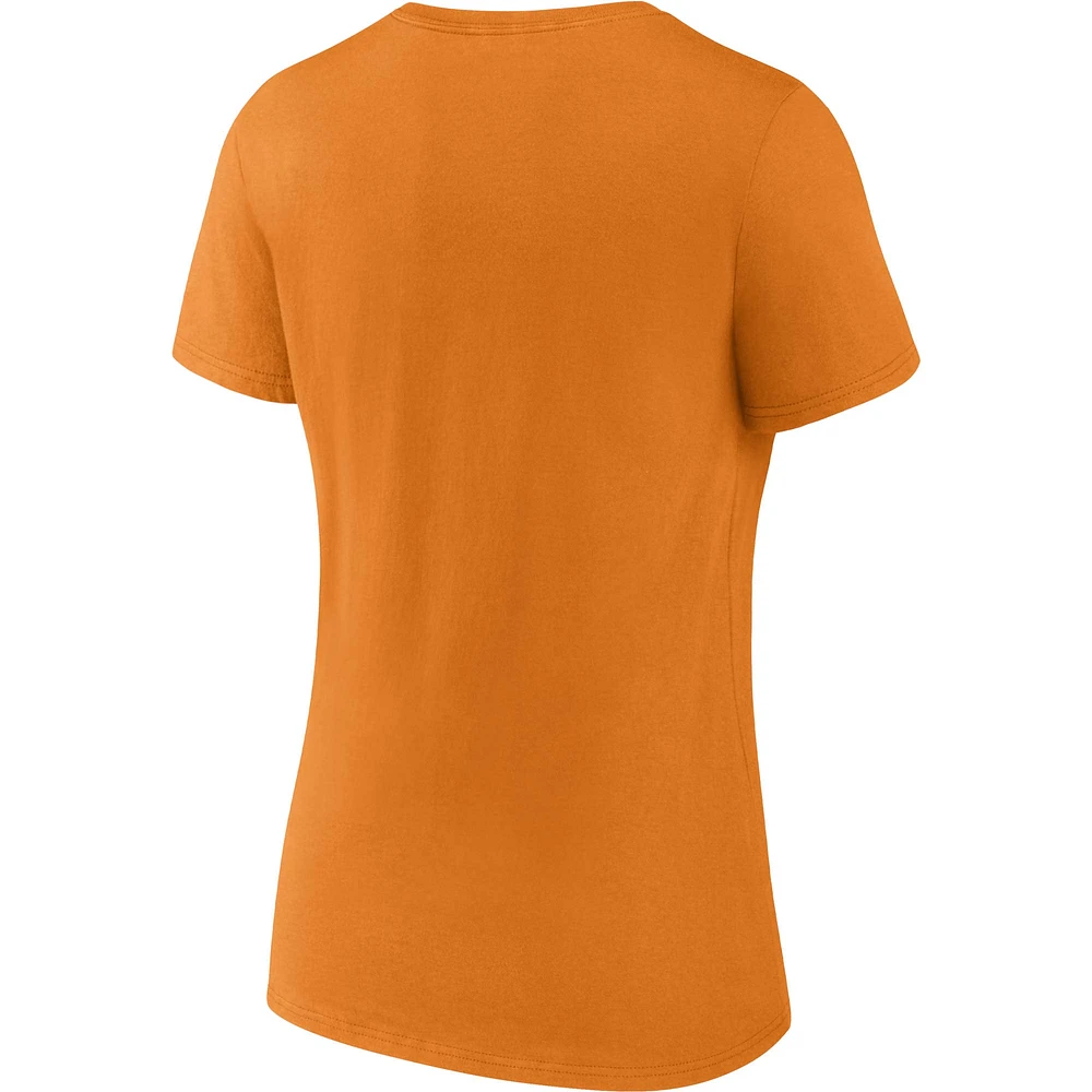 Women's Fanatics Tennessee Orange Volunteers Campus V-Neck T-Shirt