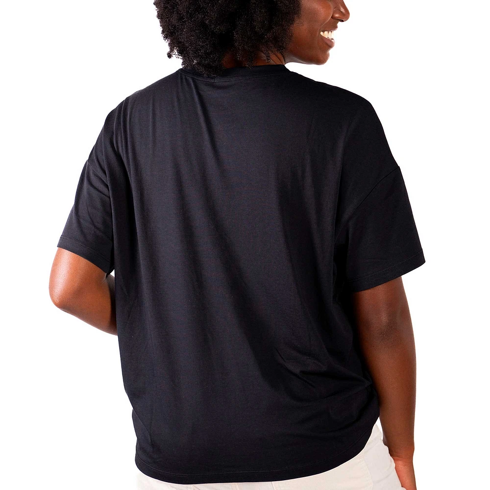 Women's Lusso  Black Tennessee Volunteers Floral Crop Top
