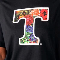 Women's Lusso  Black Tennessee Volunteers Floral Crop Top