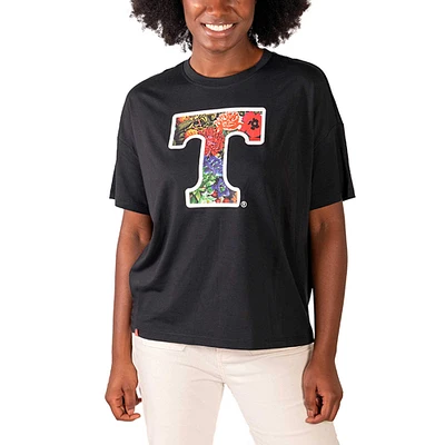 Haut court à fleurs noir Tennessee Volunteers pour femme de Lusso