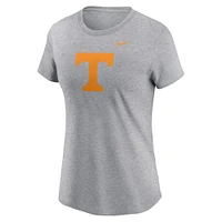 Women's Nike Heather Gray Tennessee Volunteers Primetime Logo T-Shirt