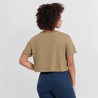 Women's Nike Tan Tennessee Volunteers Power Pursuit Athletic Prep Arch Performance Cropped T-Shirt