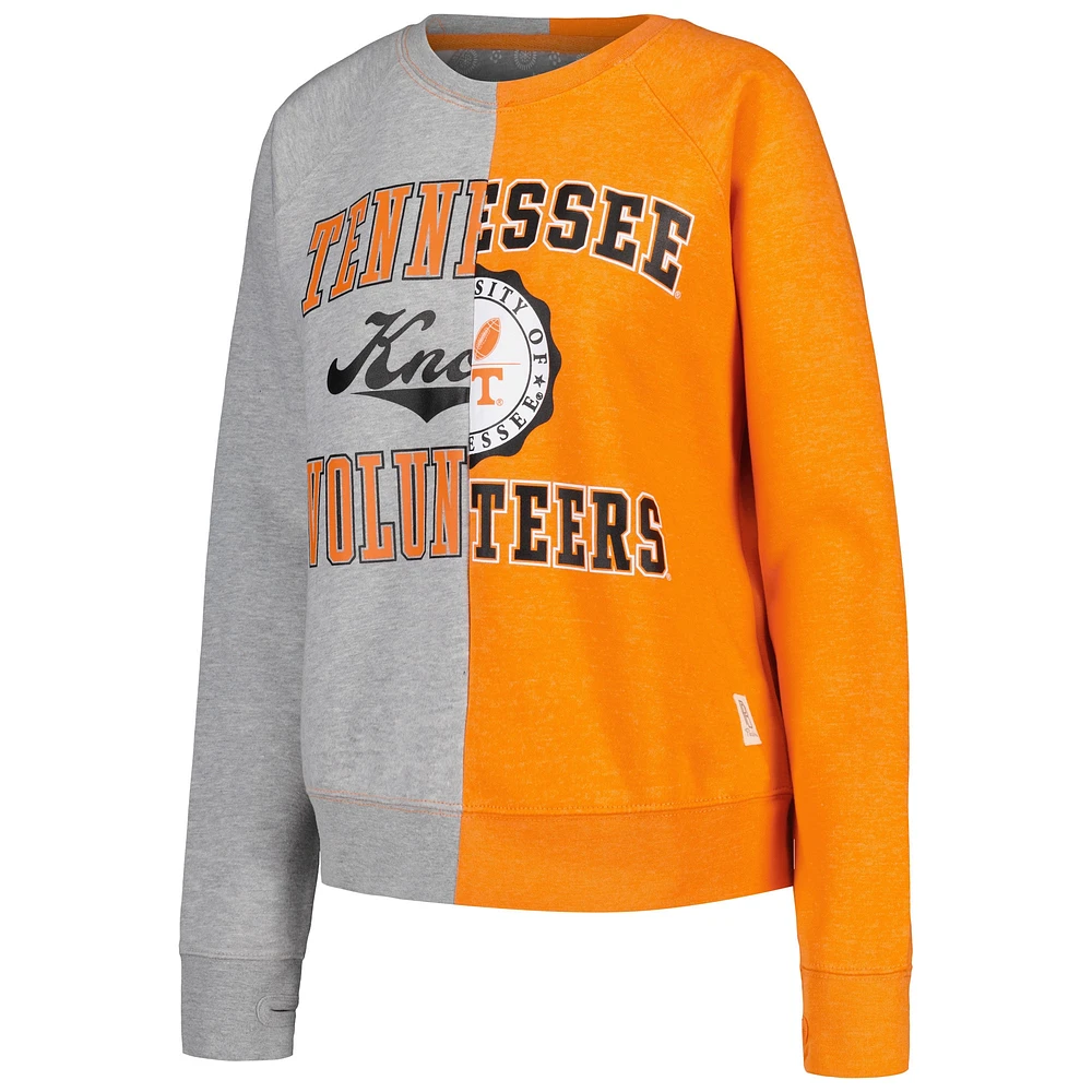 Women's Pressbox Heather Gray Tennessee Volunteers Half and Raglan Pullover Sweatshirt