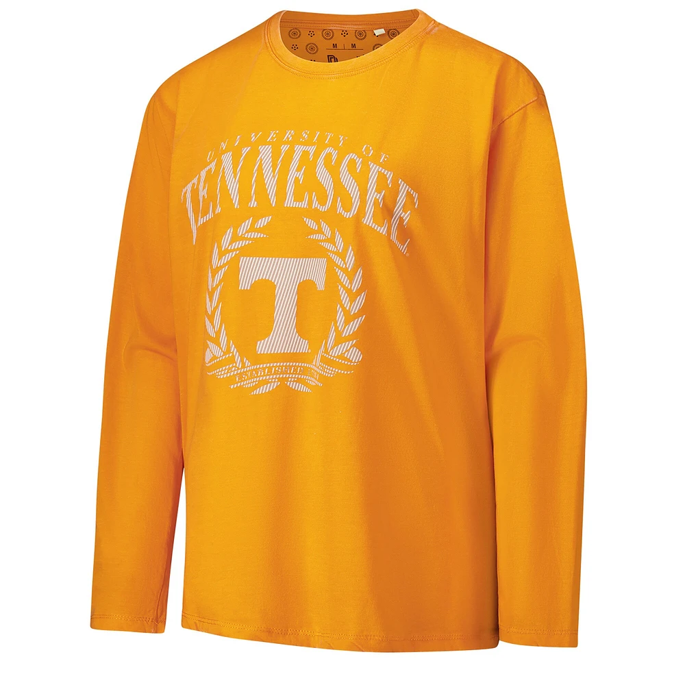 Women's Pressbox Tennessee Orange Volunteers Chandler Olive Leaf Arch Long Sleeve T-Shirt